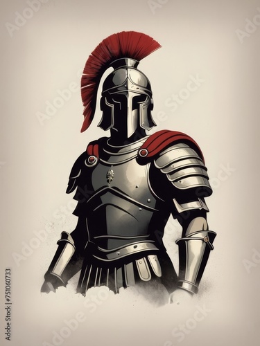 roman knight minimalist t-shirt design