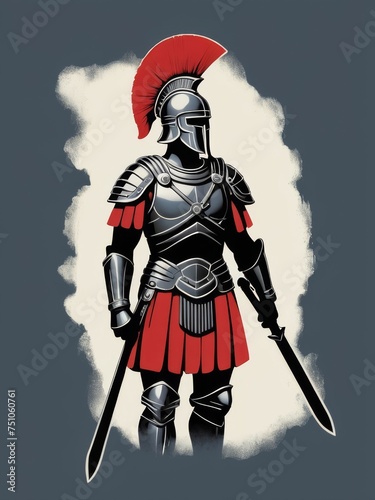 roman knight minimalist t-shirt design