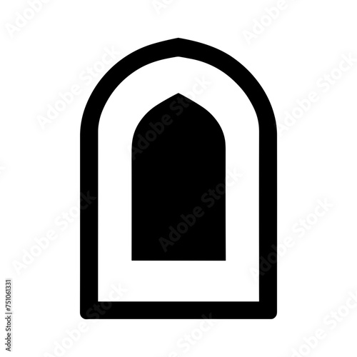 "The Icon Depicts A Mosque Mihrab, A Quintessential Element Of Islamic Architecture, Rendered In Vector Form, Echoing Arabian Heritage In Ramadan."
