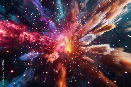 Cosmic explosion of colors background