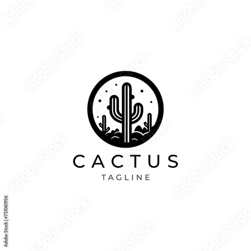 Cactus logo vector icon design template