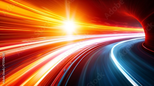 Abstract night acceleration traffic speed motion with speed light