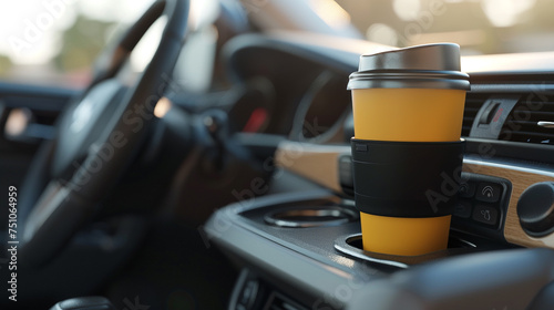 travel mug in a car cup holder
