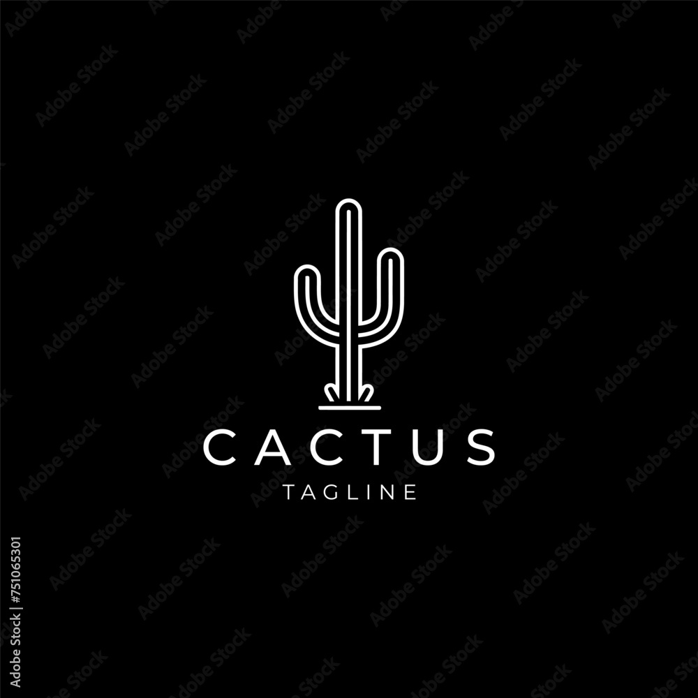 Fototapeta premium Cactus logo vector icon design template