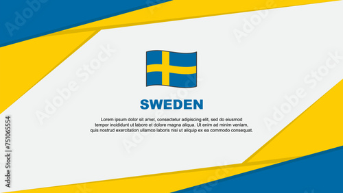 Sweden Flag Abstract Background Design Template. Sweden Independence Day Banner Cartoon Vector Illustration. Sweden