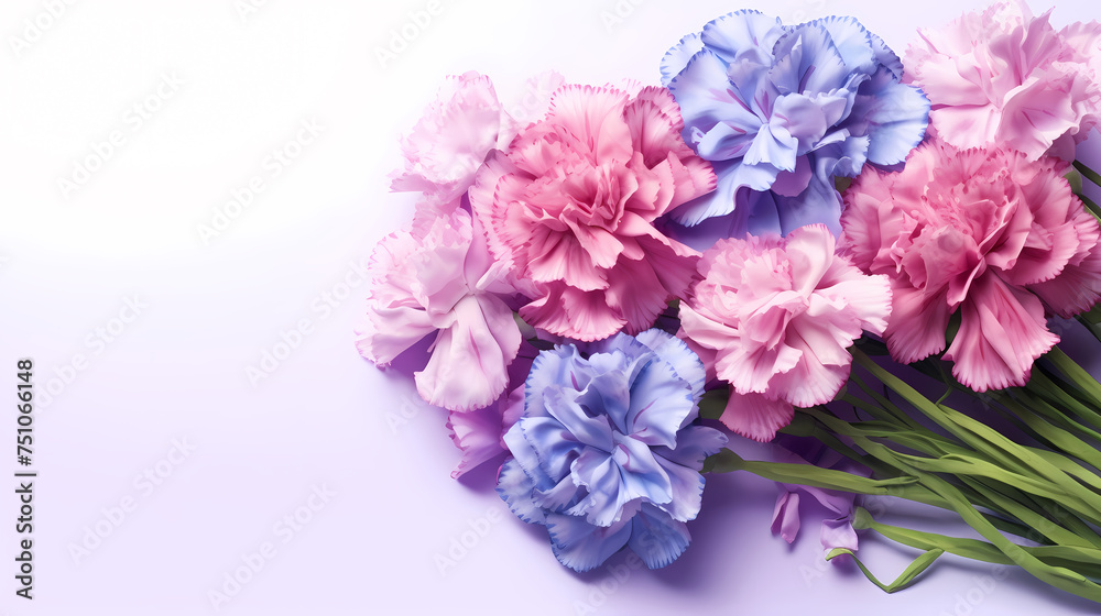 Floral background, flat lay, top view Floral background, flat lay, top view