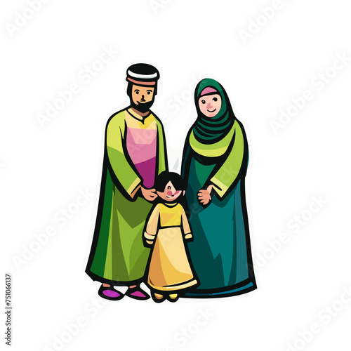 Warmth of Family Bonds: Best-Selling Adobe Stock Vector of an Asian Family Portrait - Top 50 Tags for Loving, Traditional, and Cultural Illustrations, Family Relationships