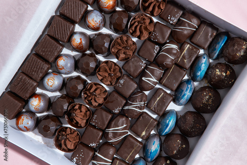 Chocolate pralines. photo