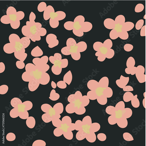 Sakura Serenity: Best-Selling Adobe Stock Vector of Japanese Cherry Blossom Pattern - Top 50 Tags for Tranquil, Floral, and Oriental Designs, Blossom Texture