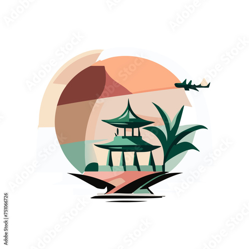 Vector Illustration of Asian Travel Destinations: Explore Exotic Locations in Asia