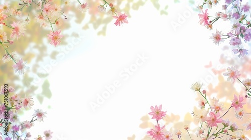 empty space for large text . Use soft colors and small flowers © paisorn