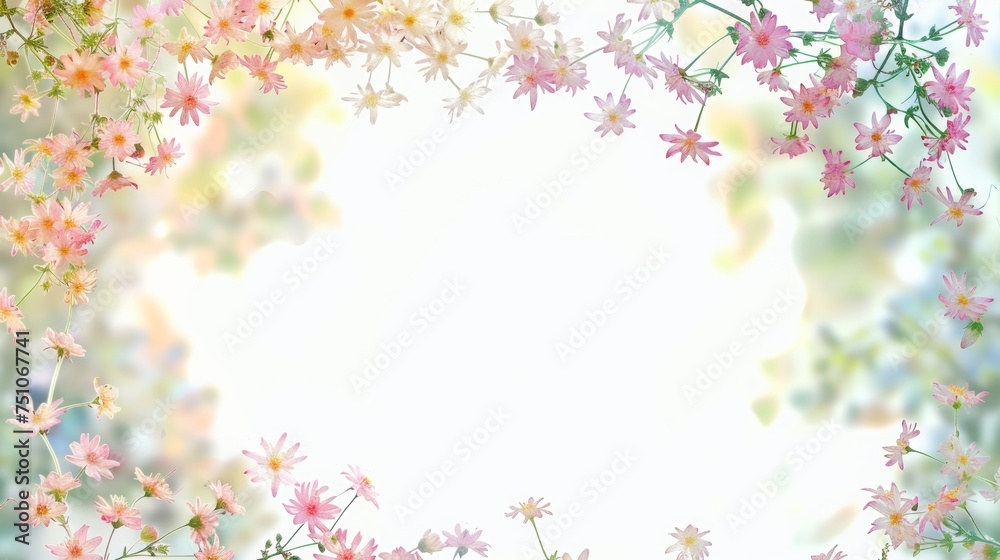 empty space for large text . Use soft colors and small flowers