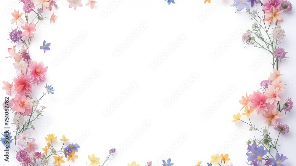 empty space for large text . Use soft colors and small flowers