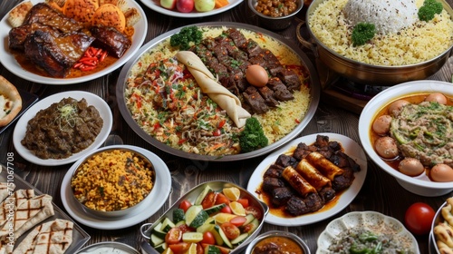 Main Courses food, and the variety of Ramadan foods is vast, reflecting the diverse cultures and traditions within the Muslim world © kamonrat