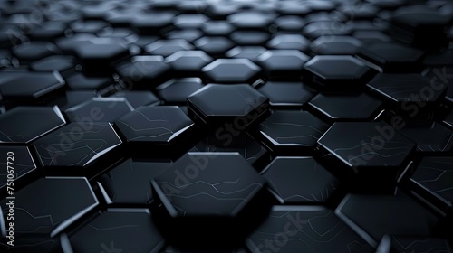 Abstract black technology hexagonal background, Dynamic Black Hexagon Tech Array