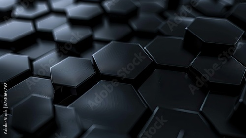 Abstract black technology hexagonal background  Futuristic Geometric Hexagon Innovation