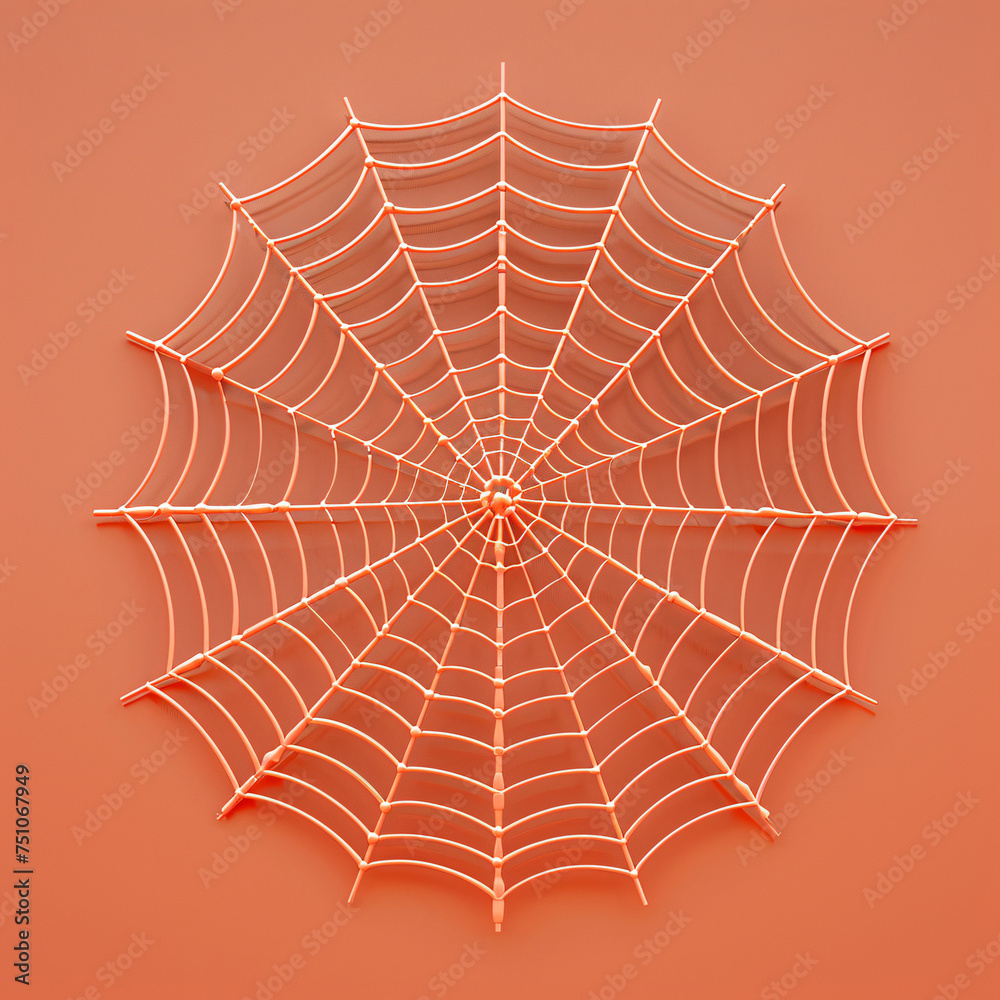Obraz premium Spider web 3d rendering icon, halloween icon rendering