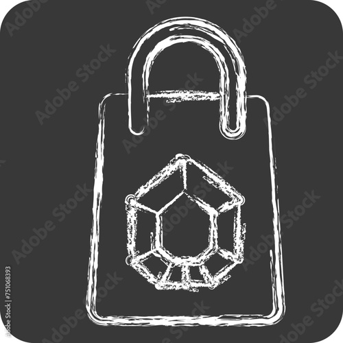 Icon Shopping Bag. related to Jewelry symbol. chalk Style. simple design editable. simple illustration
