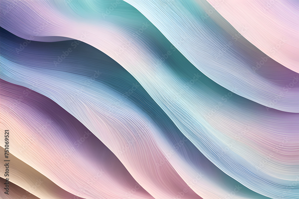 Flowing pastel Wave Design. A soft vibrant digital illustration with abstract waves and dynamic curves, creating a captivating backdrop Flowing pastel Wave Design. A soft vibrant digital illustration with abstract waves and dynamic curves, creating a captivating backdrop