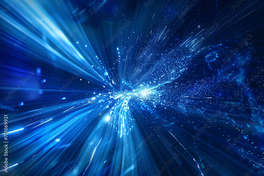 Obraz premium Future technology big data 3D background. Network data particles concept illustration
