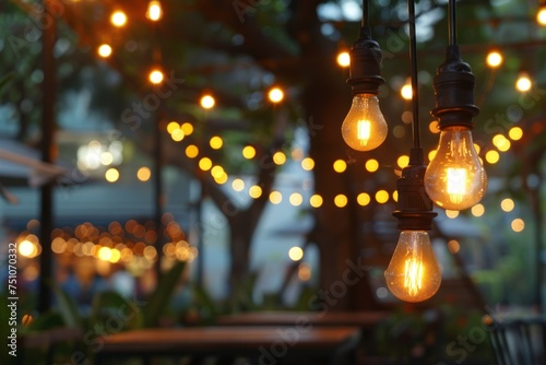 Array of Light Bulbs Hanging From Ceiling