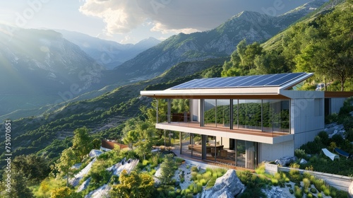 Modern House With Solar Panel © Ilugram