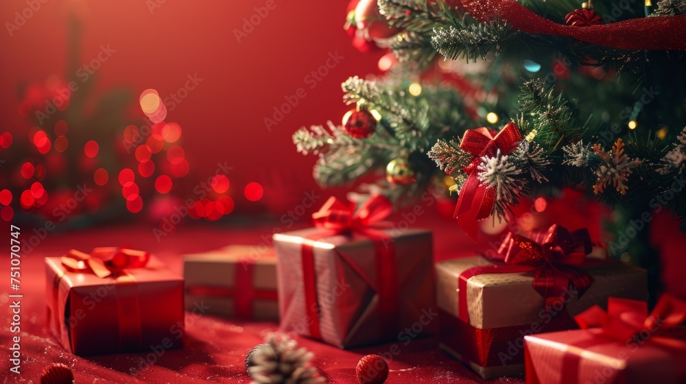 Festive Christmas Tree With Gifts