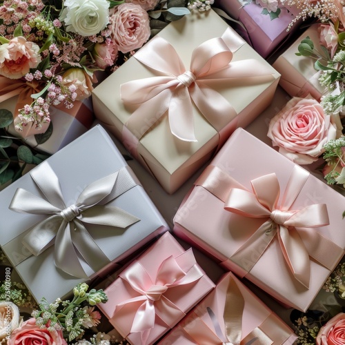 Assorted Gift Boxes With Colorful Bows