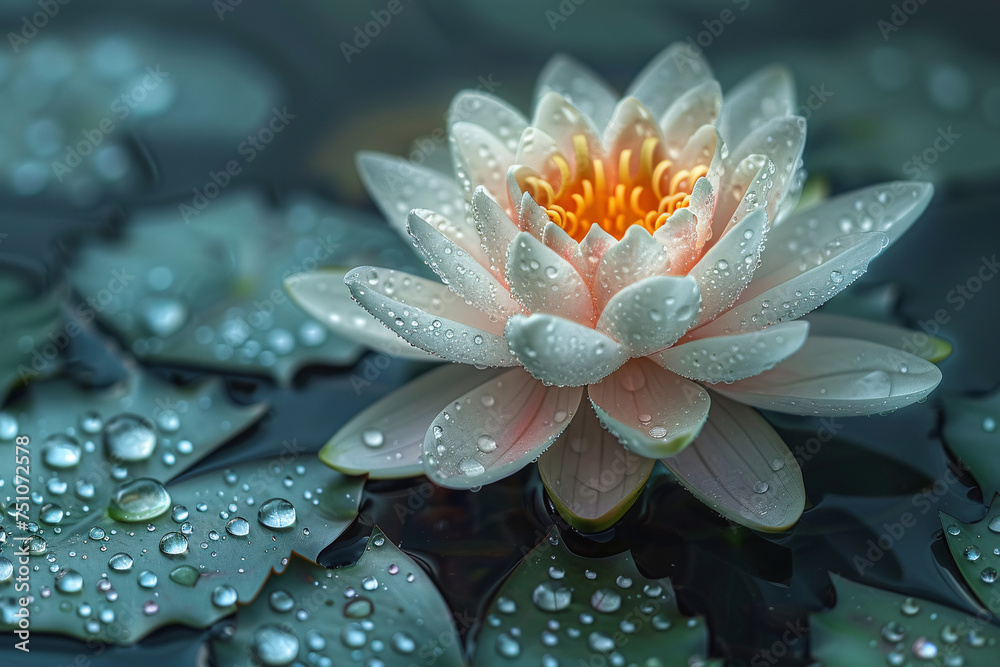 Close-up of lotus flowers in summer park, close-up of blooming lotus flowers
