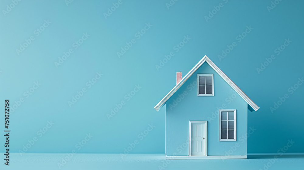 Cartoon model house 3D rendering, real estate finance commercial residential concept illustration Cartoon model house 3D rendering, real estate finance commercial residential concept illustration