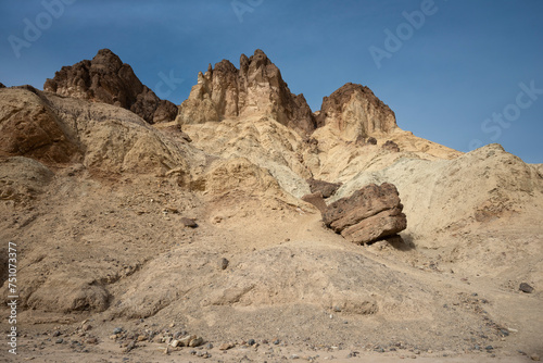 Sandstone Peaks and Fallen Boulder, Death Valley