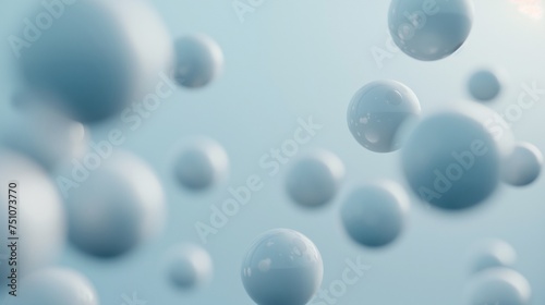 A minimalistic arrangement of floating orbs in muted tones  creating an understated yet visually pleasing HD background mockup.
