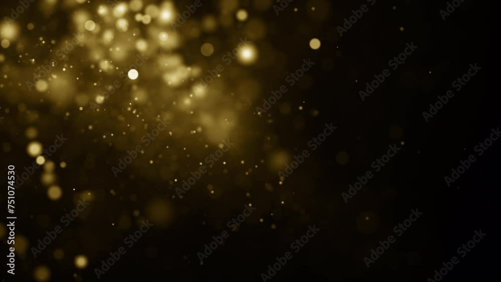 Particles bokeh abstract gold event awards trailer titles cinematic concert openers luxury celebration background loop