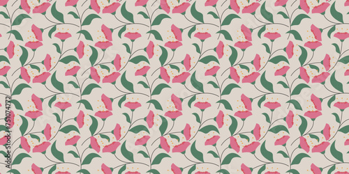 Spring floral pattern fabric background, print pattern