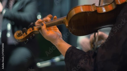 Violin fiddle player music instrument fingers close up