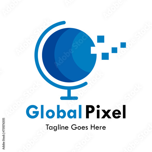 Global pixel design template illustration photo