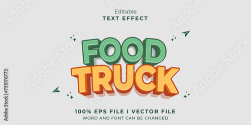 editable food truck text effect.typhography logo
