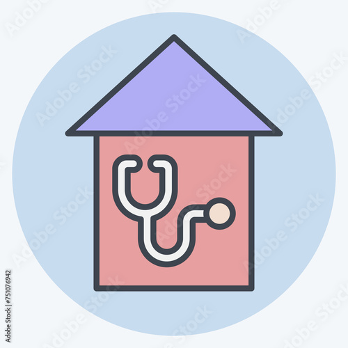 Icon Ambulatory. related to Medical symbol. color mate style. simple design editable. simple illustration