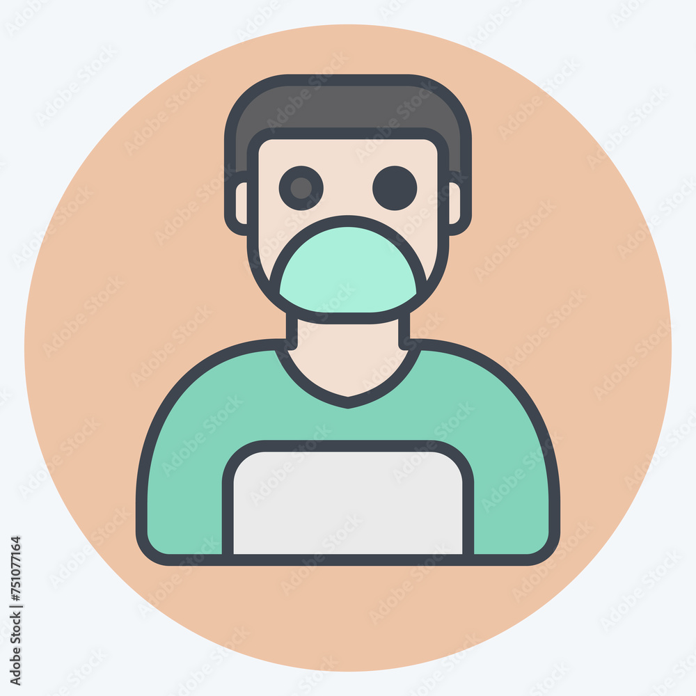 Icon Surgeon. related to Medical symbol. color mate style. simple design editable. simple illustration Icon Surgeon. related to Medical symbol. color mate style. simple design editable. simple illustration