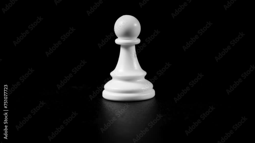 9 chess pieces white pawn on turntable 9 chess pieces white pawn on turntable