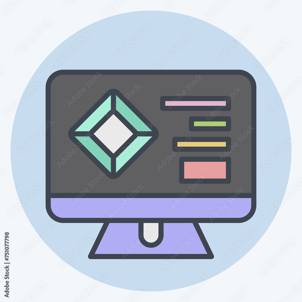 Icon Jewelry. related to Jewelry symbol. color mate style. simple design editable. simple illustration Icon Jewelry. related to Jewelry symbol. color mate style. simple design editable. simple illustration