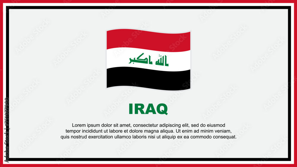 Iraq Flag Abstract Background Design Template. Iraq Independence Day Banner Social Media Vector Illustration. Iraq Banner