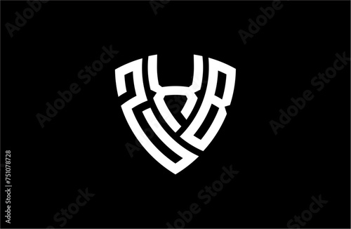ZXB creative letter shield logo design vector icon illustration