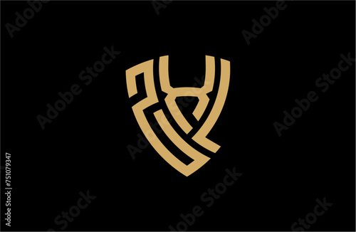 ZXL creative letter shield logo design vector icon illustration