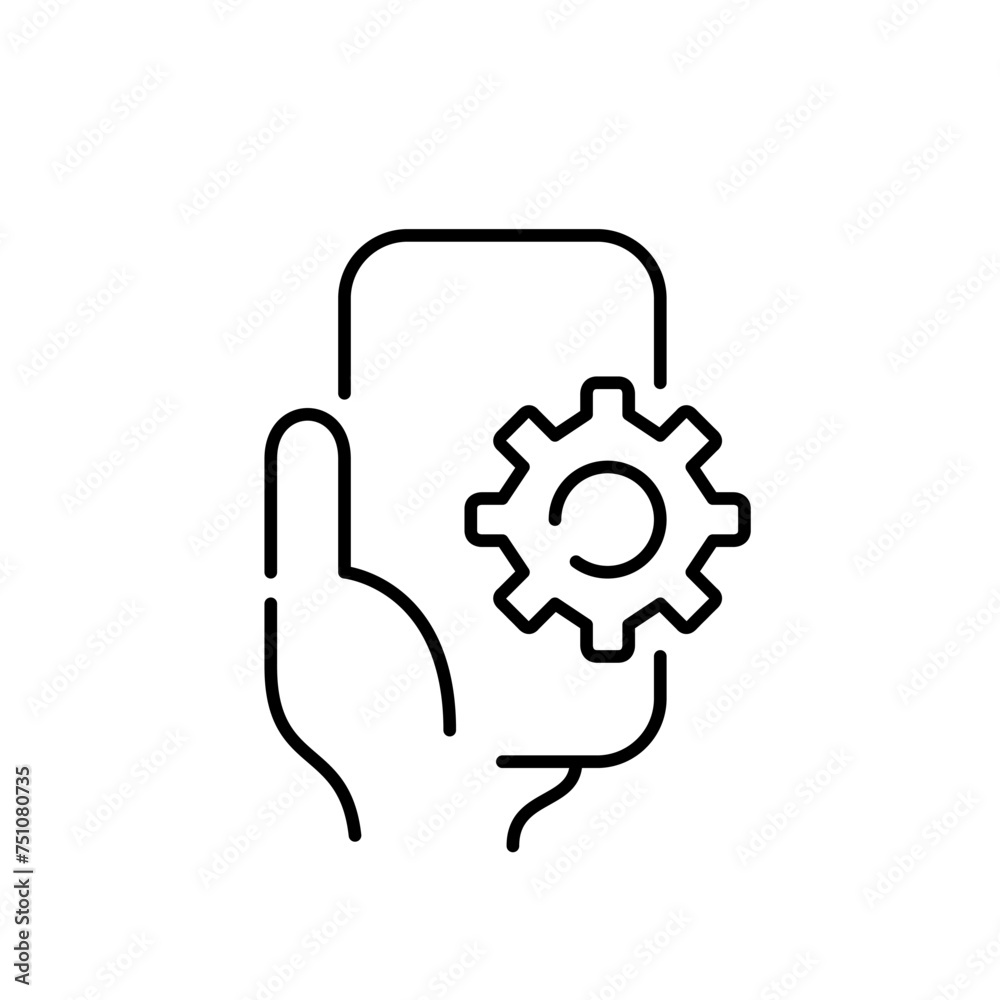 Connected home concept. Automated smart home configuration app. Pixel perfect vector icon Connected home concept. Automated smart home configuration app. Pixel perfect vector icon