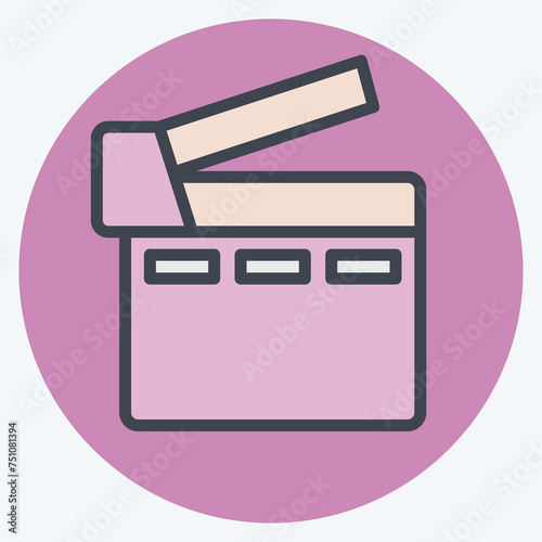 Icon Cinematographic. related to Podcast symbol. color mate style. simple design editable. simple illustration