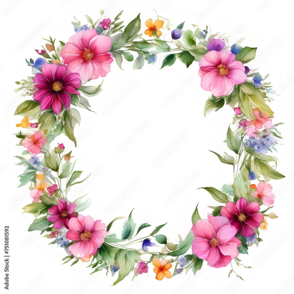 Generative AI
round frame of flowers