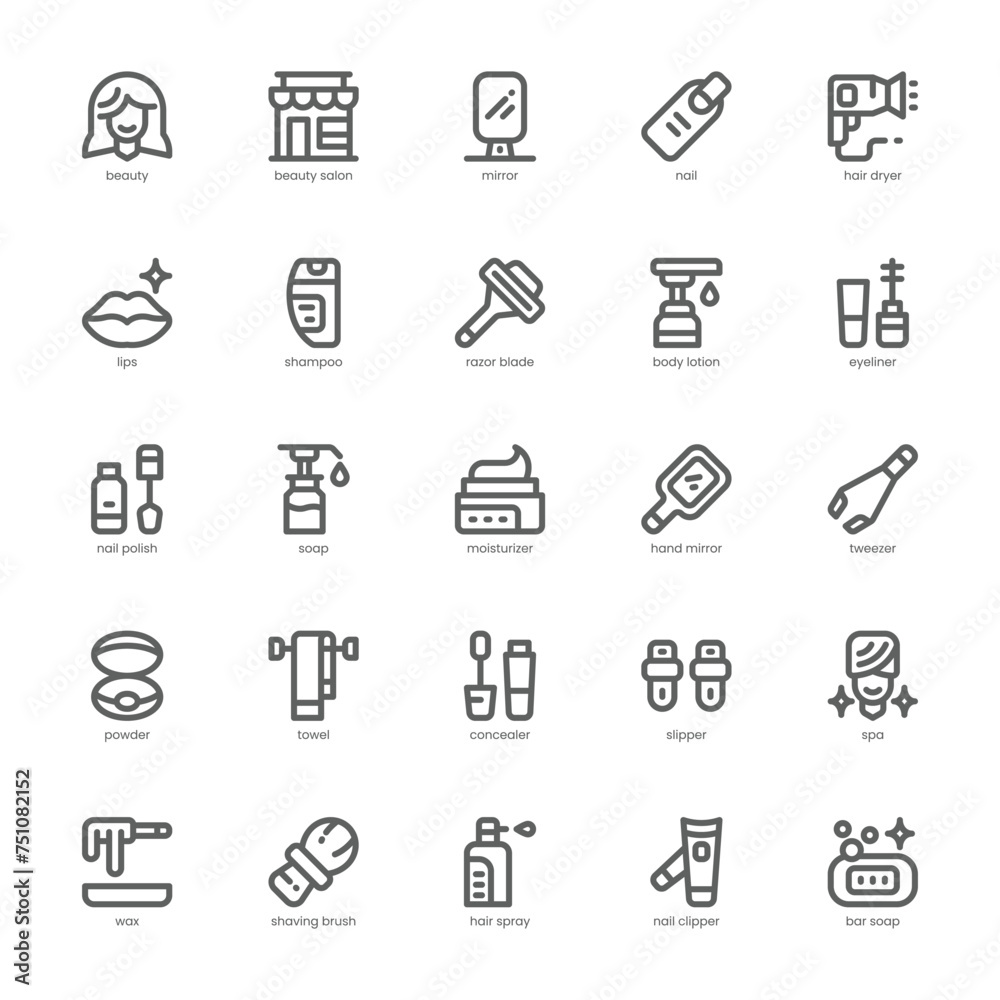 Beauty and Salon icon pack for your website, mobile, presentation, and logo design. Beauty and Salon icon outline design. Vector graphics illustration and editable stroke. Beauty and Salon icon pack for your website, mobile, presentation, and logo design. Beauty and Salon icon outline design. Vector graphics illustration and editable stroke.