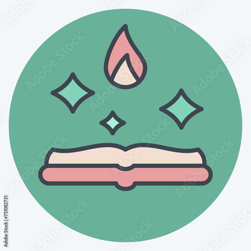 Icon Magic Book 2. related to Magic symbol. color mate style. simple design editable. simple illustration