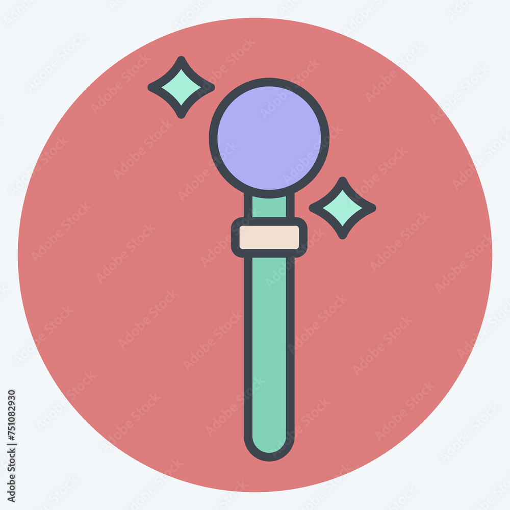 Icon Stick. related to Magic symbol. color mate style. simple design editable. simple illustration Icon Stick. related to Magic symbol. color mate style. simple design editable. simple illustration